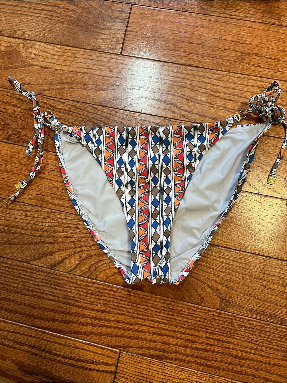 Tory Burch Multicolor Geometric Tie-Side Bikini Bottoms